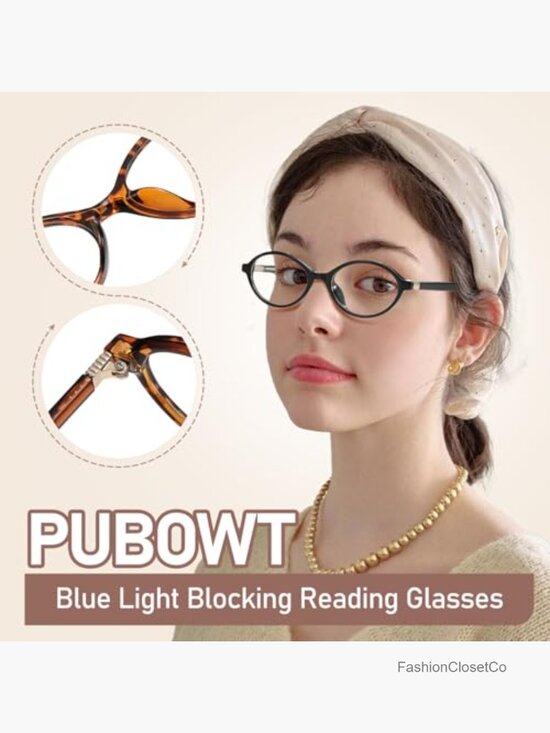 Oval Blue Light Blocking Reading Glasses 2-Pack Retro Vintage Frame